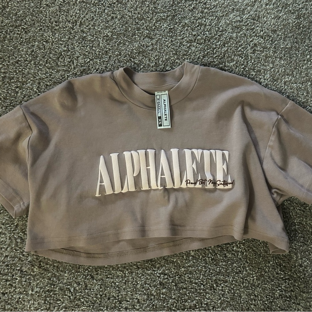 Alphalete Taupe Cropped Tee